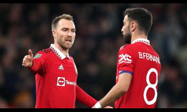 Bruno Fernandes begroet Christian Eriksen terwijl Man Utd-wens snel vergeten is