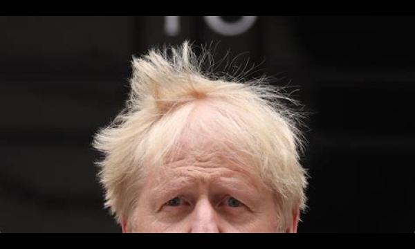 Kapper maakt gigantisch portret van Boris Johnson met knipsels van klant