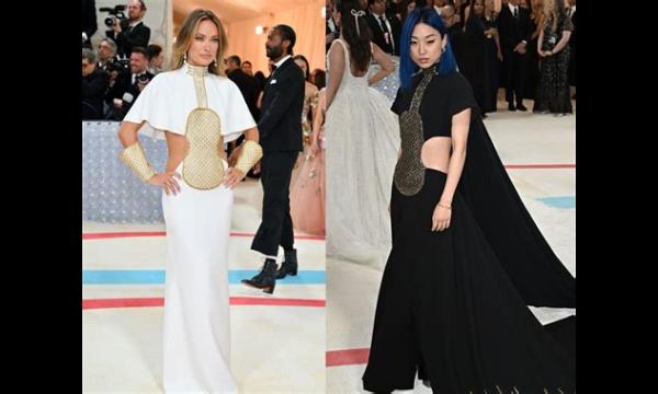 Met Gala-fans krimpen ineen als Olivia Wilde dezelfde jurk draagt ​​als Vogue China Editor